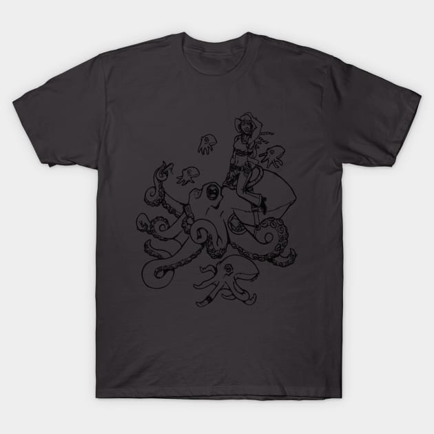 Octopus Rodeo T-Shirt by LKSComic